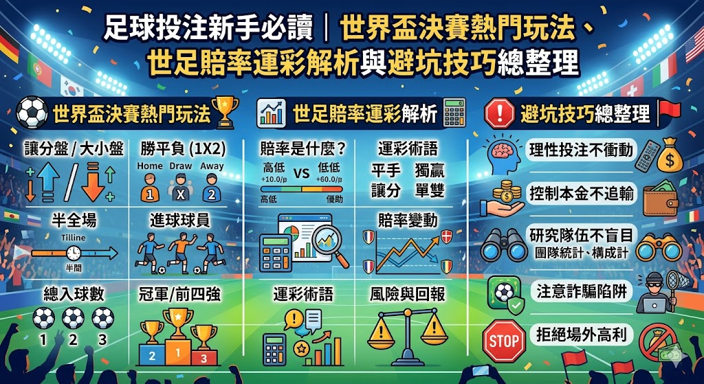 足球投注新手必讀｜世界盃決賽熱門玩法